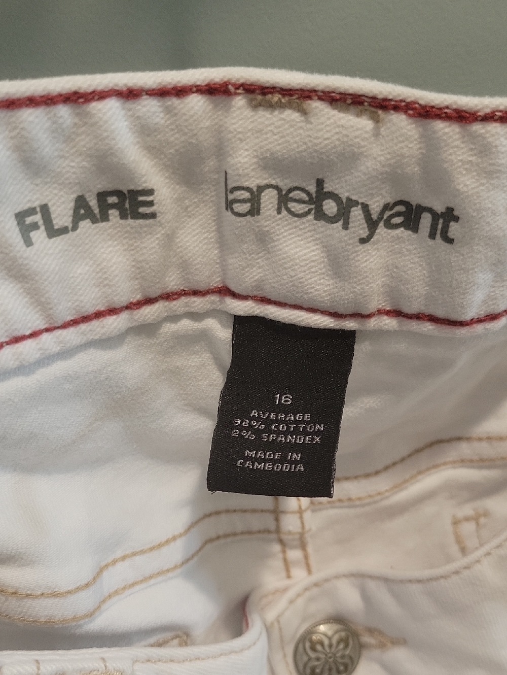 Lane Bryant FLARE White Jeans
